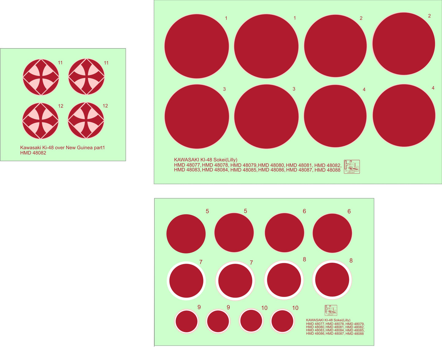H-Model Decals HMD48082 Ki-48-Ib/IIb Over New Guinea Pt 1 1:48