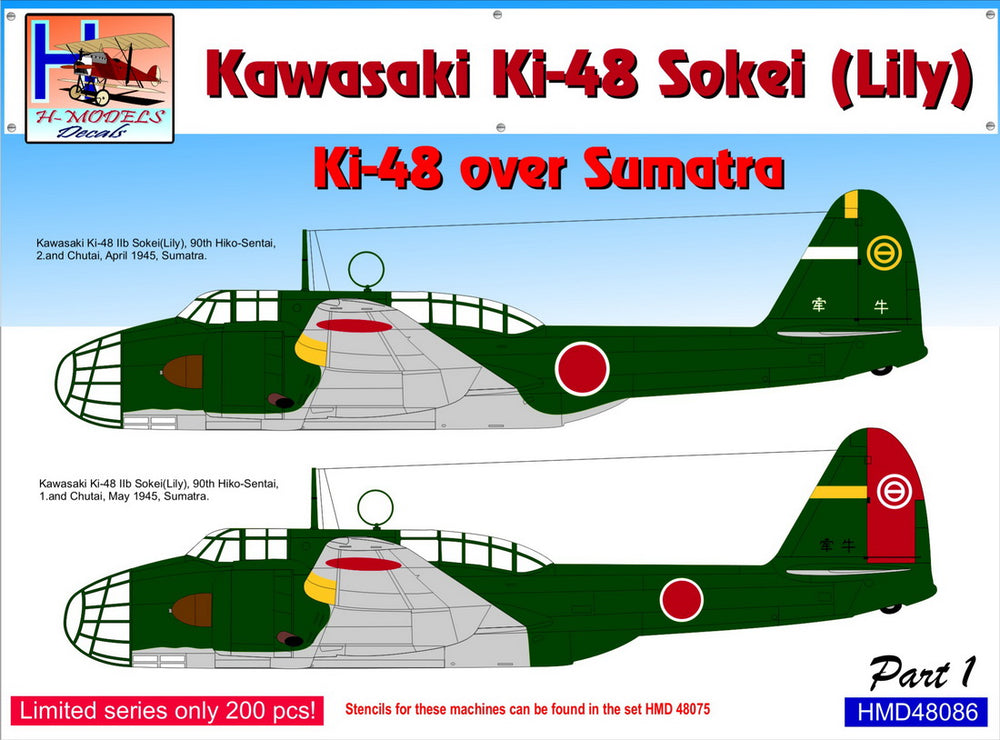 H-Model Decals HMD48086 1:48 Kawasaki Ki-48-Ib/Ki-48-IIb over Sumatra, Pt.1