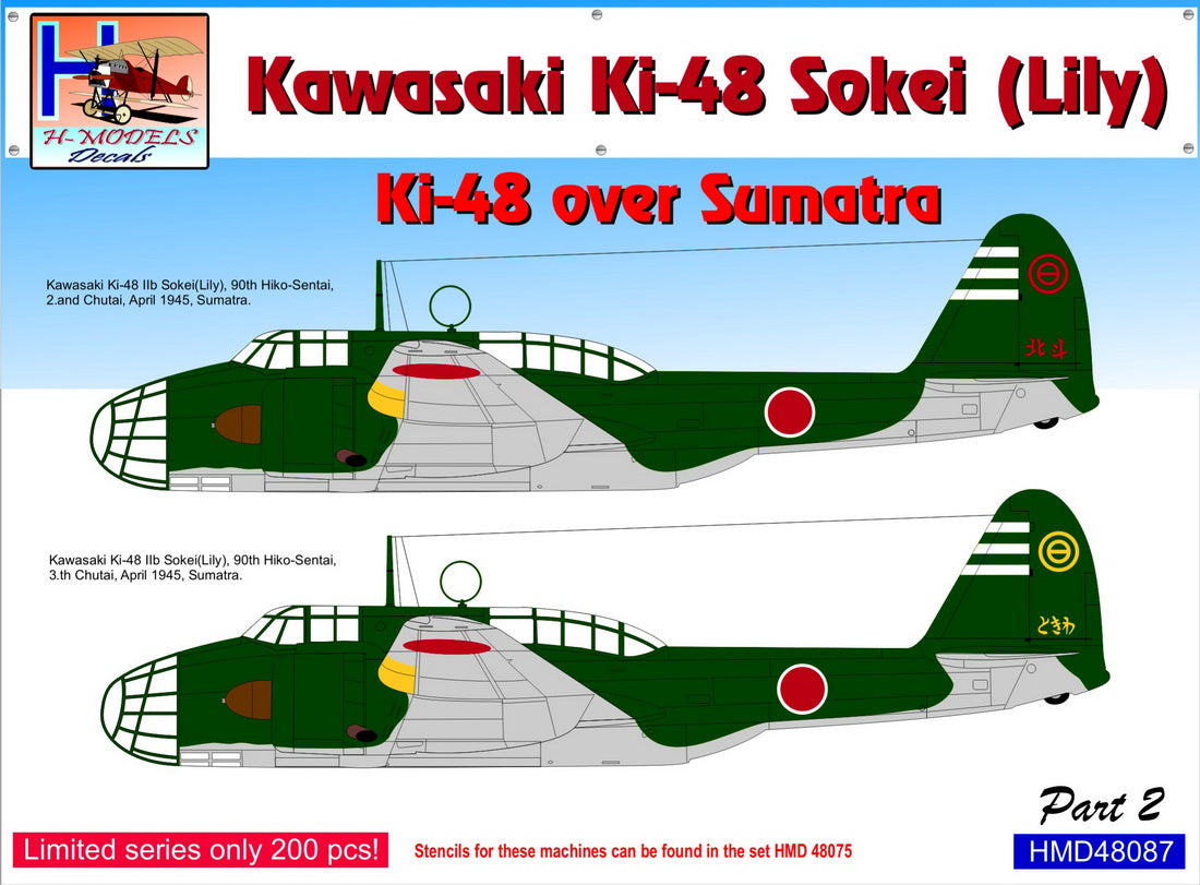 H-Model Decals HMD48087 Ki-48-Ib/IIb Over Sumatra Pt 2 1:48