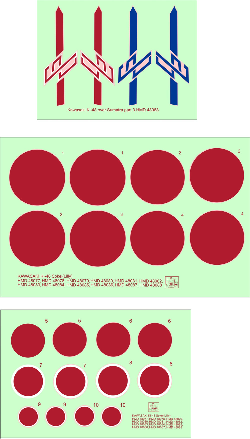 H-Model Decals HMD48088 1:48 Kawasaki Ki-48-Ib/Ki-48-IIb over Sumatra, Pt.3
