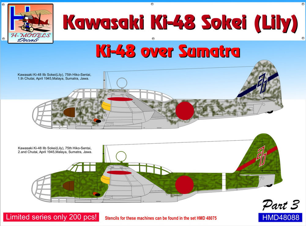 H-Model Decals HMD48088 1:48 Kawasaki Ki-48-Ib/Ki-48-IIb over Sumatra, Pt.3