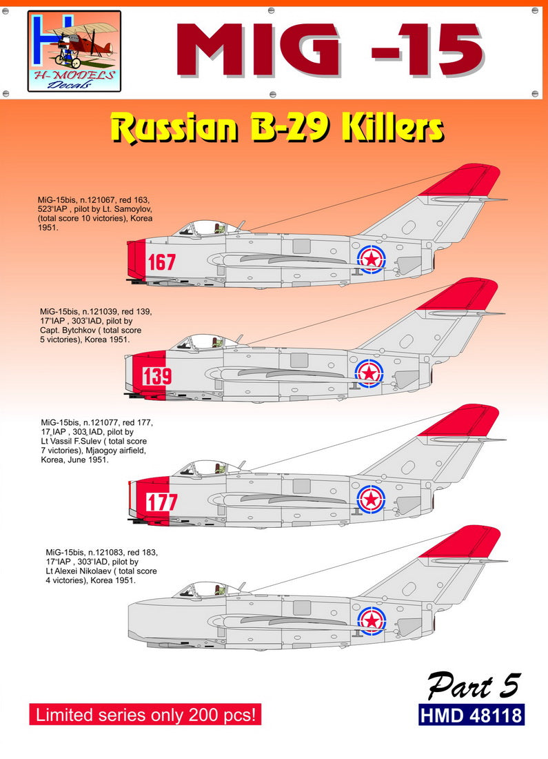 H-Model Decals HMD48118 1:48 Soviet B-29 Killers