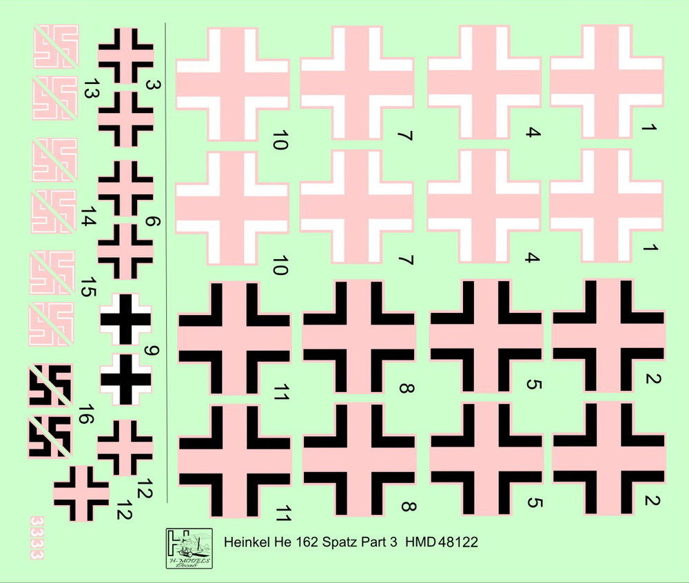 H-Model Decals HMD48122 1:48 He-162A-2 Salamander Pt.3