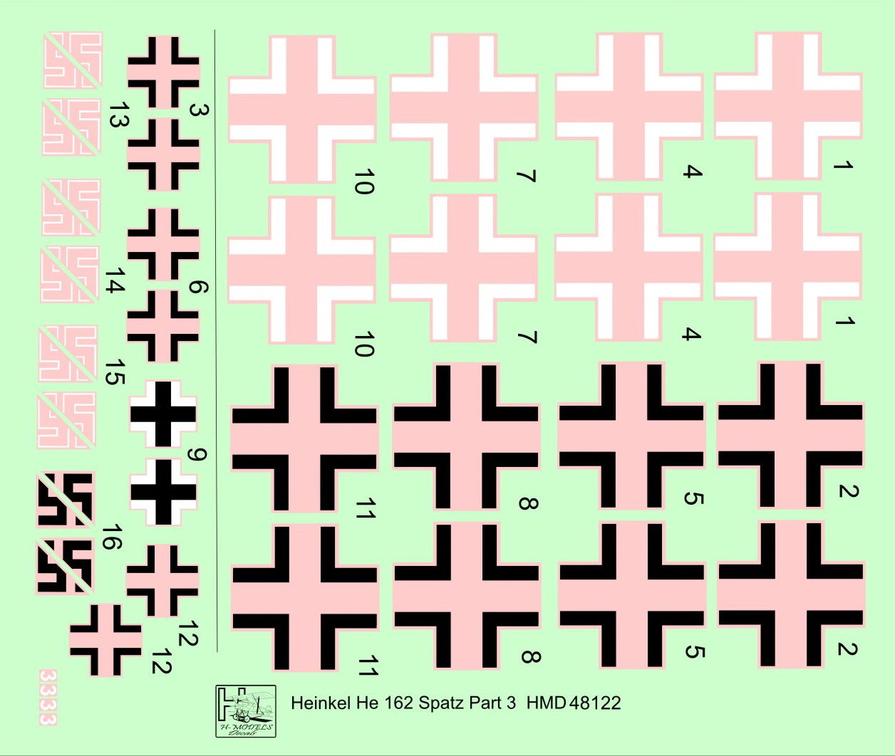 H-Model Decals HMD48122 1:48 He-162A-2 Salamander Pt.3