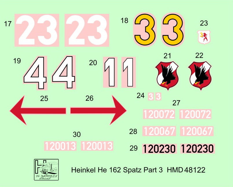 H-Model Decals HMD48122 1:48 He-162A-2 Salamander Pt.3