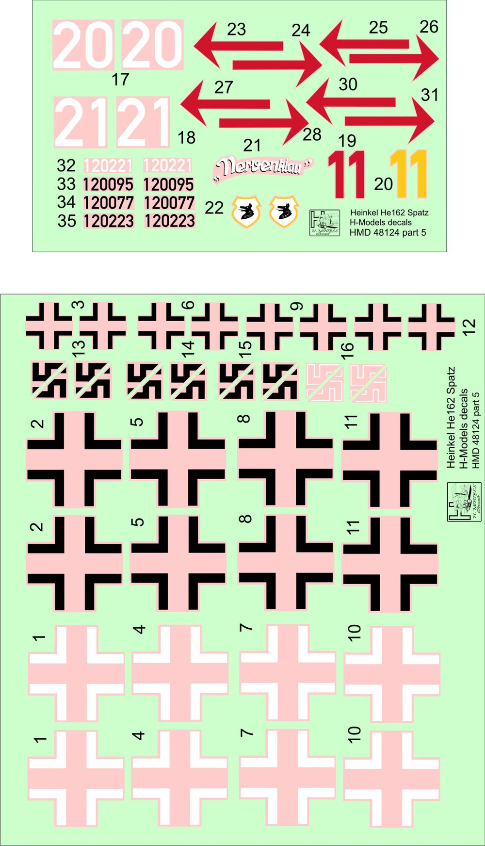 H-Model Decals HMD48124 1:48 He-162A-2 Salamander Pt.5