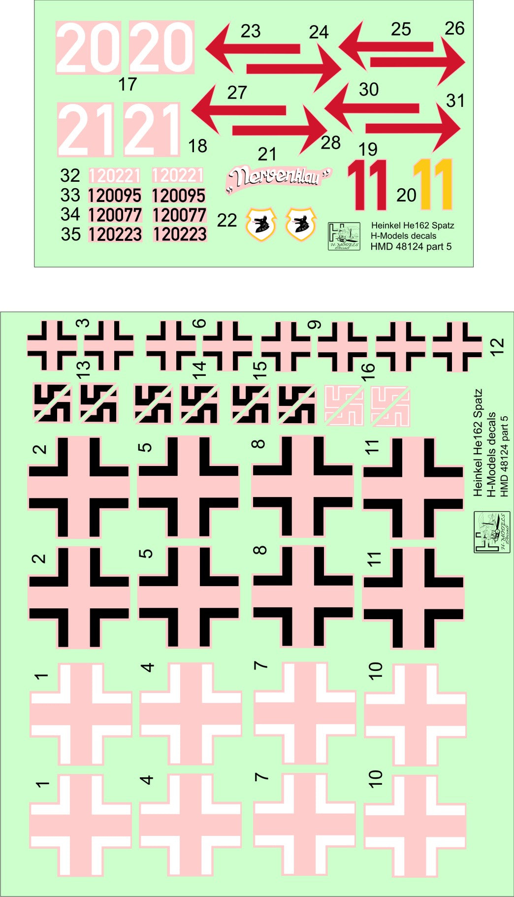H-Model Decals HMD48124 1:48 He-162A-2 Salamander Pt.5