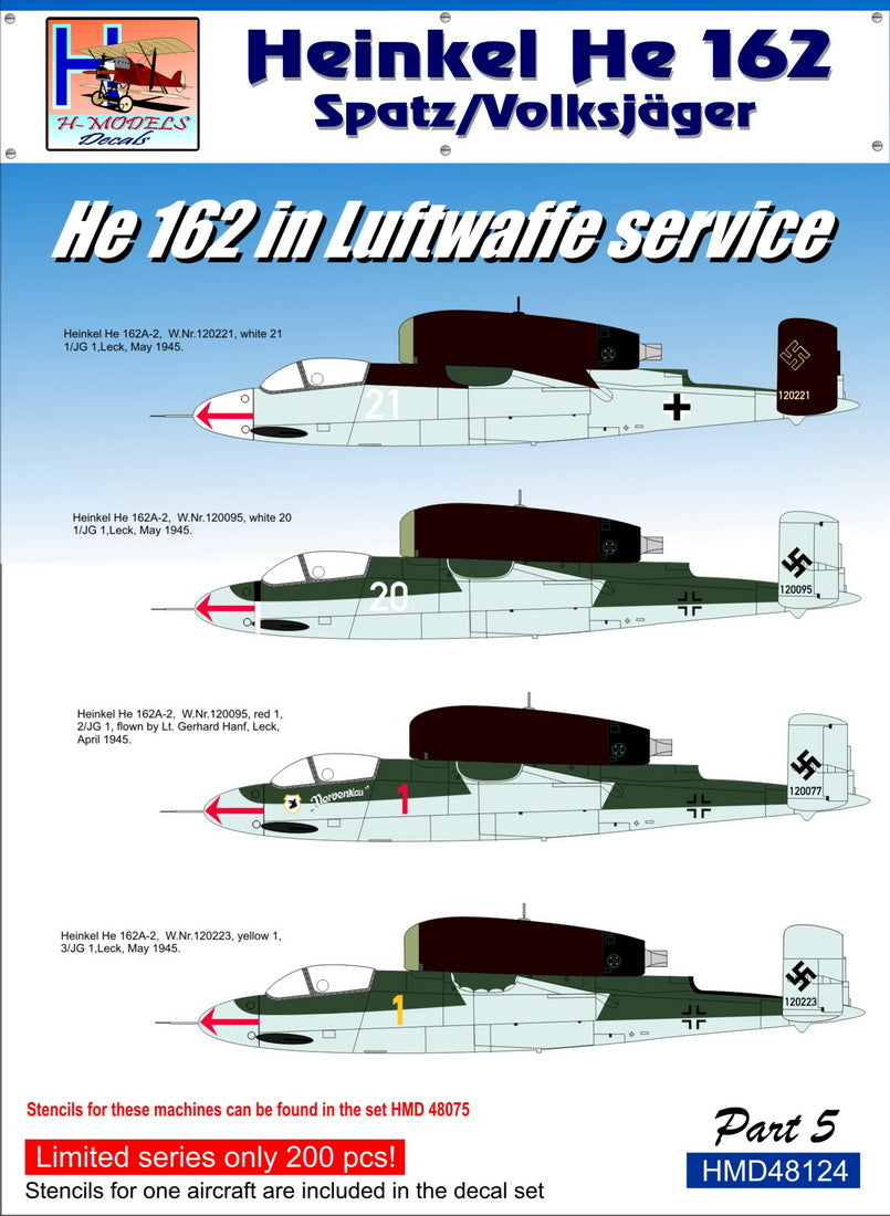 H-Model Decals HMD48124 1:48 He-162A-2 Salamander Pt.5