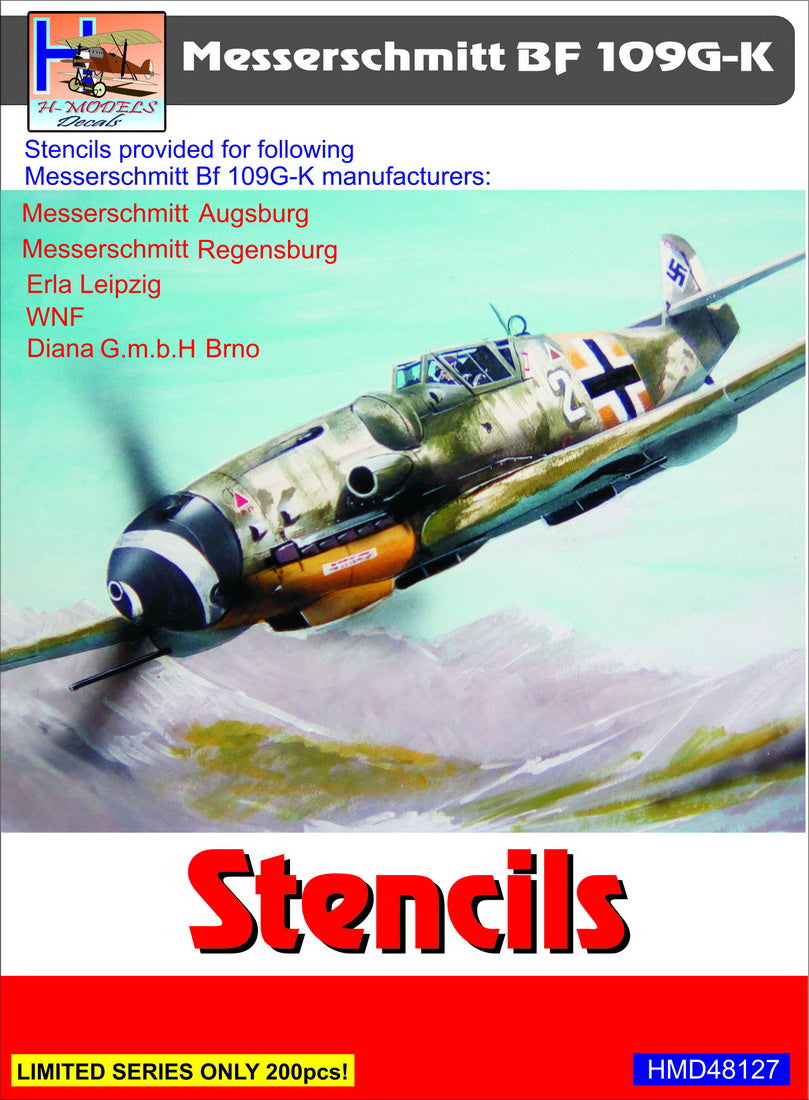 H-Model Decals HMD48127 1:48 Messerschmitt Bf-109G/K Stencils