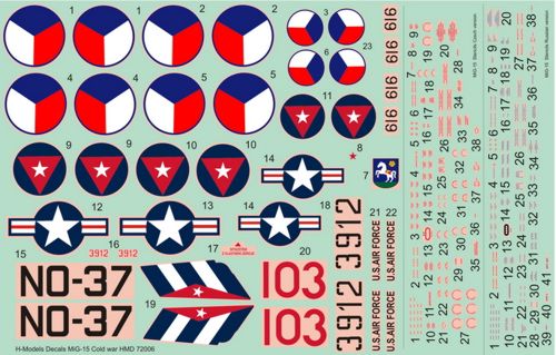 H-Model Decals HMD72006 1:72 Mikoyan MiG-15 in the Cold War, Pt.1