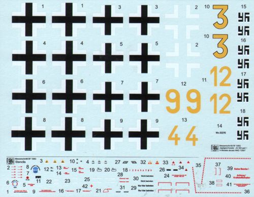 H-Model Decals HMD72007 1:72 NachtJagdgeschwader JG 300 Wilde Sau, Pt.1