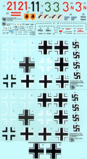 H-Model Decals HMD72024 1:72 Jagdgeschwader JG 300 Wilde Sau, Pt.1