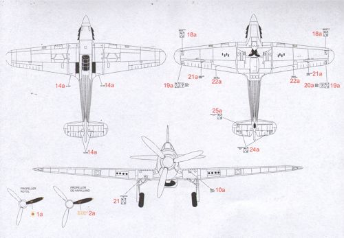 H-Model Decals HMD72036 1:72 Hawker Hurricane Mk.I/Mk.II stencils