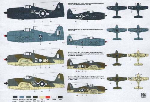 H-Model Decals HMD72038 1:72 Grumman Hellcat Mk.I Mk.II in Fleet Air Arm Service