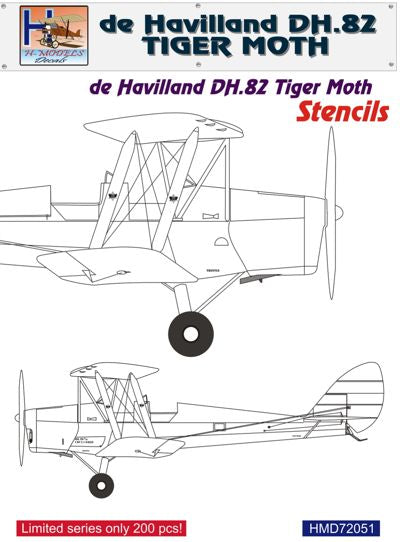 H-Model Decals HMD72051 1:72 de Havilland DH.82A Tiger Moth stencils