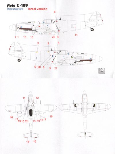 H-Model Decals HMD72063 1:72 Avia S-199 "The Mule" in CzAF and IAF, Pt.1