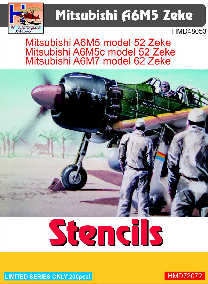 H-Model Decals HMD72072 1:72 Mitsubishi A6M5 Zeke stencils