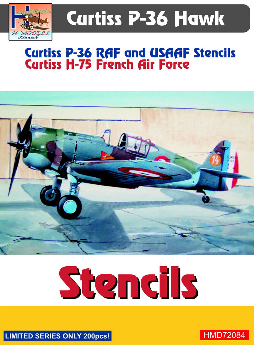 H-Model Decals HMD72084 1:72 Curtiss P-36A/P-36C stencils
