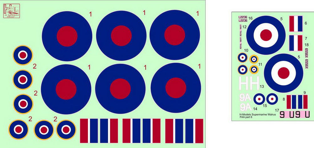 H-Model Decals HMD72091 1:72 Supermarine Walrus Mk.I in FAA Service, Pt.6