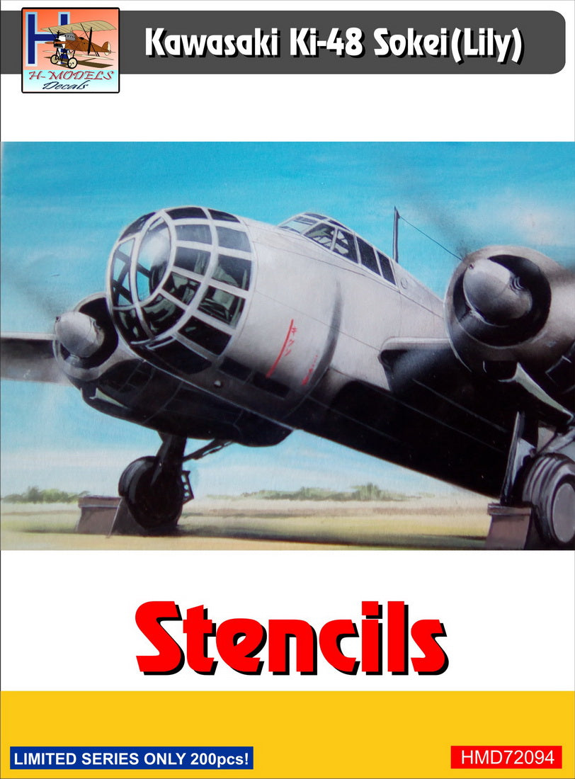 H-Model Decals HMD72094 1:72 Kawasaki Ki-48-II Lily stencils