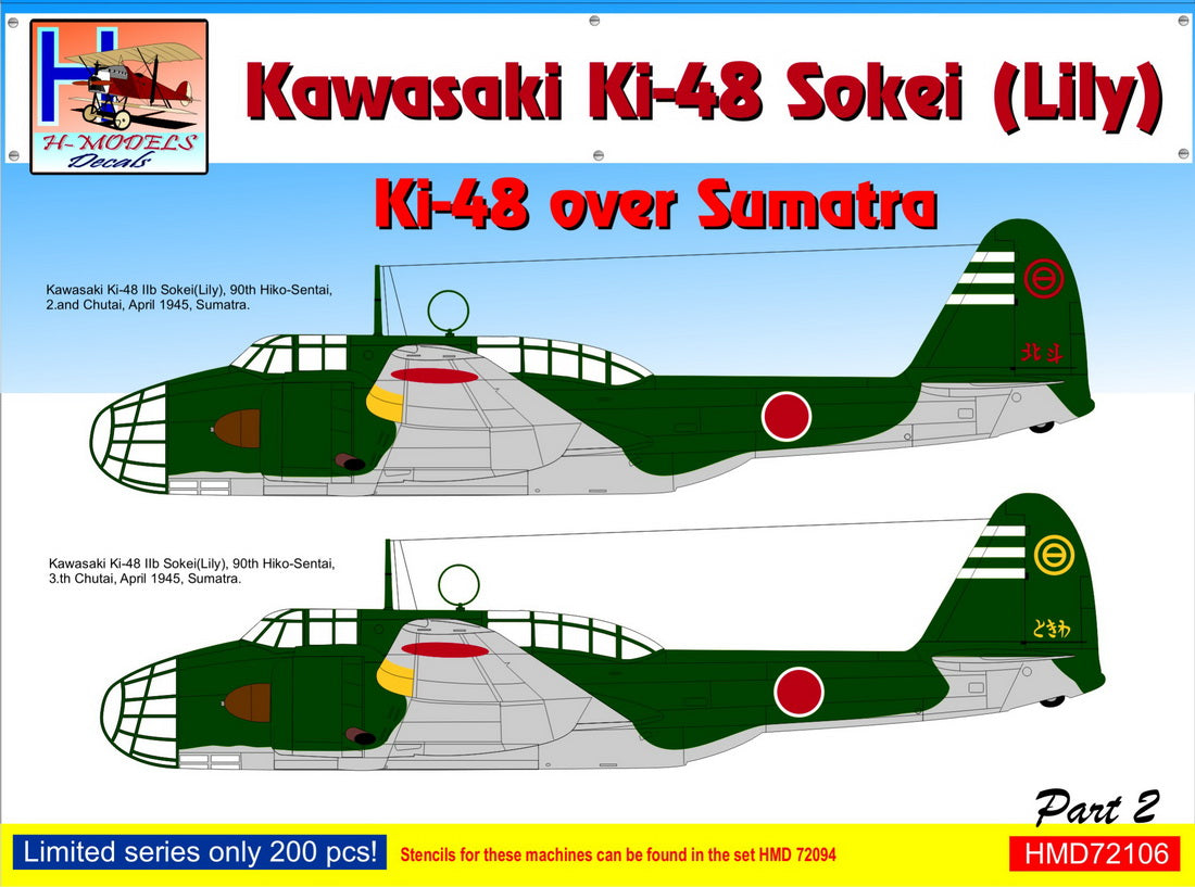 H-Model Decals HMD72106 1:72 Kawasaki Ki-48-II over Sumatra, Pt.2