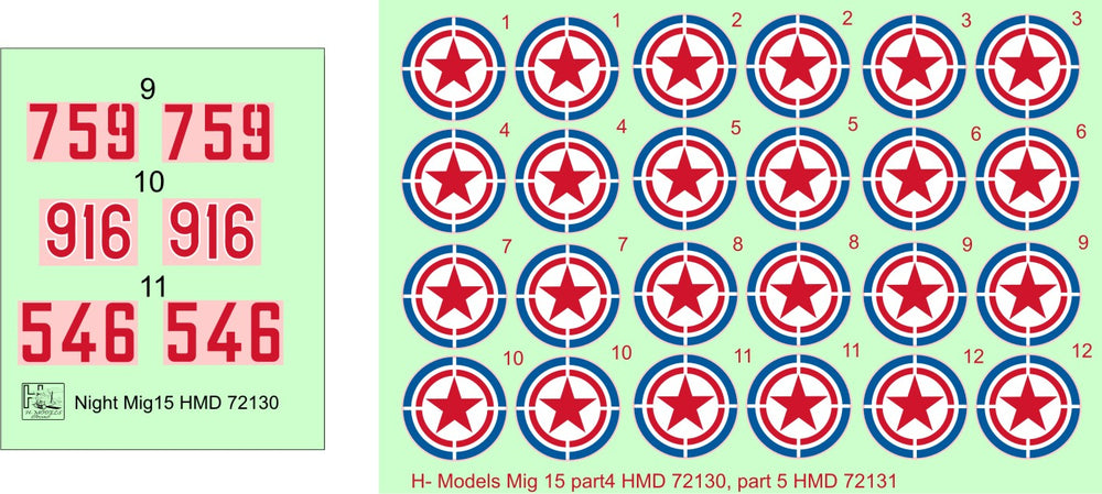 H-Model Decals HMD72130 1:72 Mikoyan MiG-15 Night Fighters over Korea, Pt.4