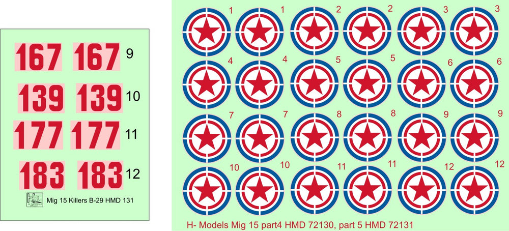 H-Model Decals HMD72131 1:72 Soviet Boeing B-29 Superfortress Killers