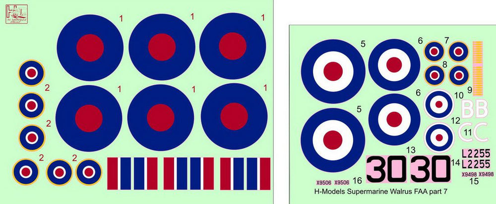 H-Model Decals HMD72134 1:72 Supermarine Walrus Mk.I in FAA Service, Pt.7