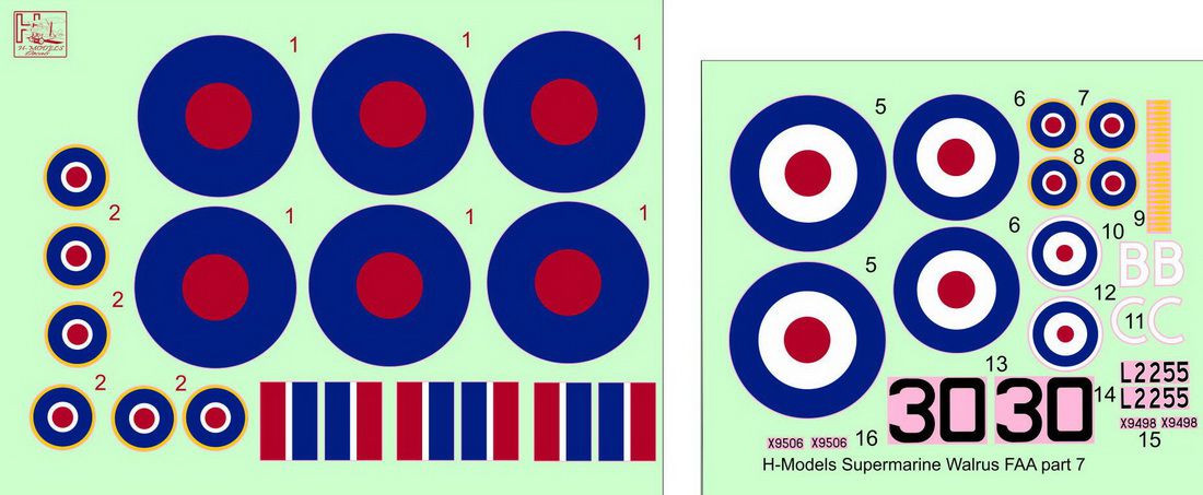 H-Model Decals HMD72134 1:72 Supermarine Walrus Mk.I in FAA Service, Pt.7