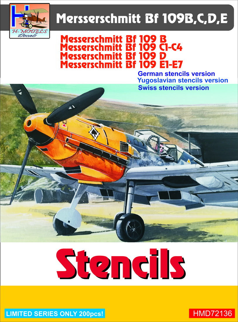 H-Model Decals HMD72136 1:72 Messerschmitt Bf-109B/Bf-109C/Bf-109D/Bf-109E
