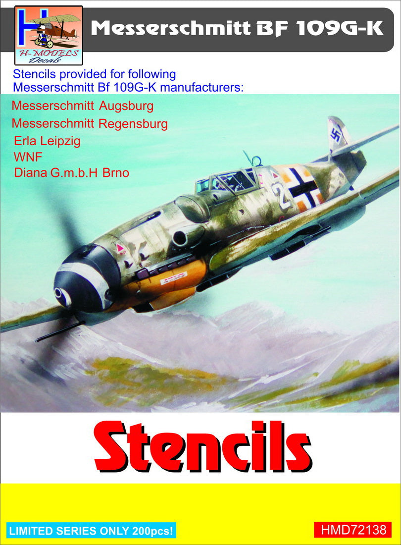 H-Model Decals HMD72138 1:72 Messerschmitt Bf-109G/K Stencils