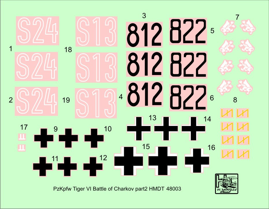 H-Model Decals HMDT48003 1:48 Pz.Kpfw.VI Ausf.E Tiger I Battle of Kharkov