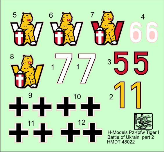H-Model Decals HMDT48022 1:48 Pz.Kpfw.VI Ausf.E Tiger I Battle of Ukraine