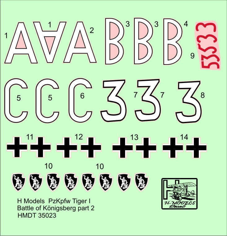 H-Model Decals HMDT48023 1:48 Pz.Kpfw.VI Ausf.E Tiger I Battle of Konigsberg