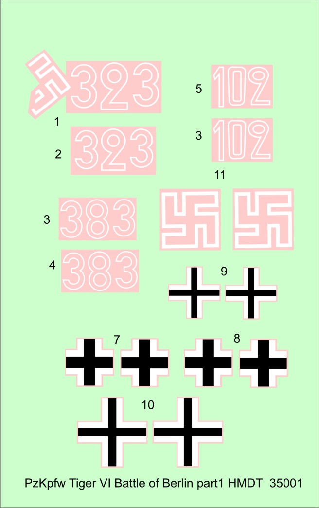 H-Model Decals HMT35001 1:35 Pz.Kpfw.VI Tiger I Battle of Berlin