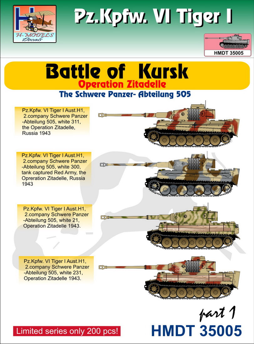 H-Model Decals HMT35005 1:35 Pz.Kpfw.VI Tiger I Battle of Kursk