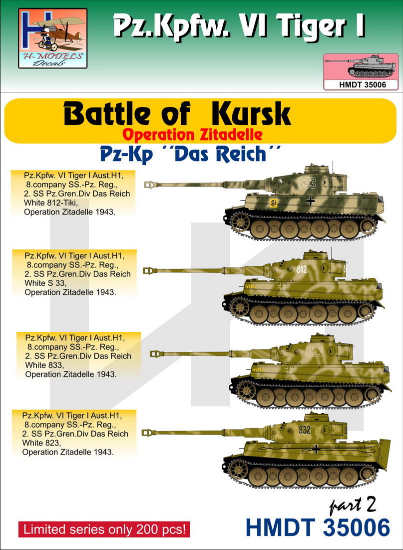 H-Model Decals HMT35006 1:35 Pz.Kpfw.VI Tiger I Battle of Kursk