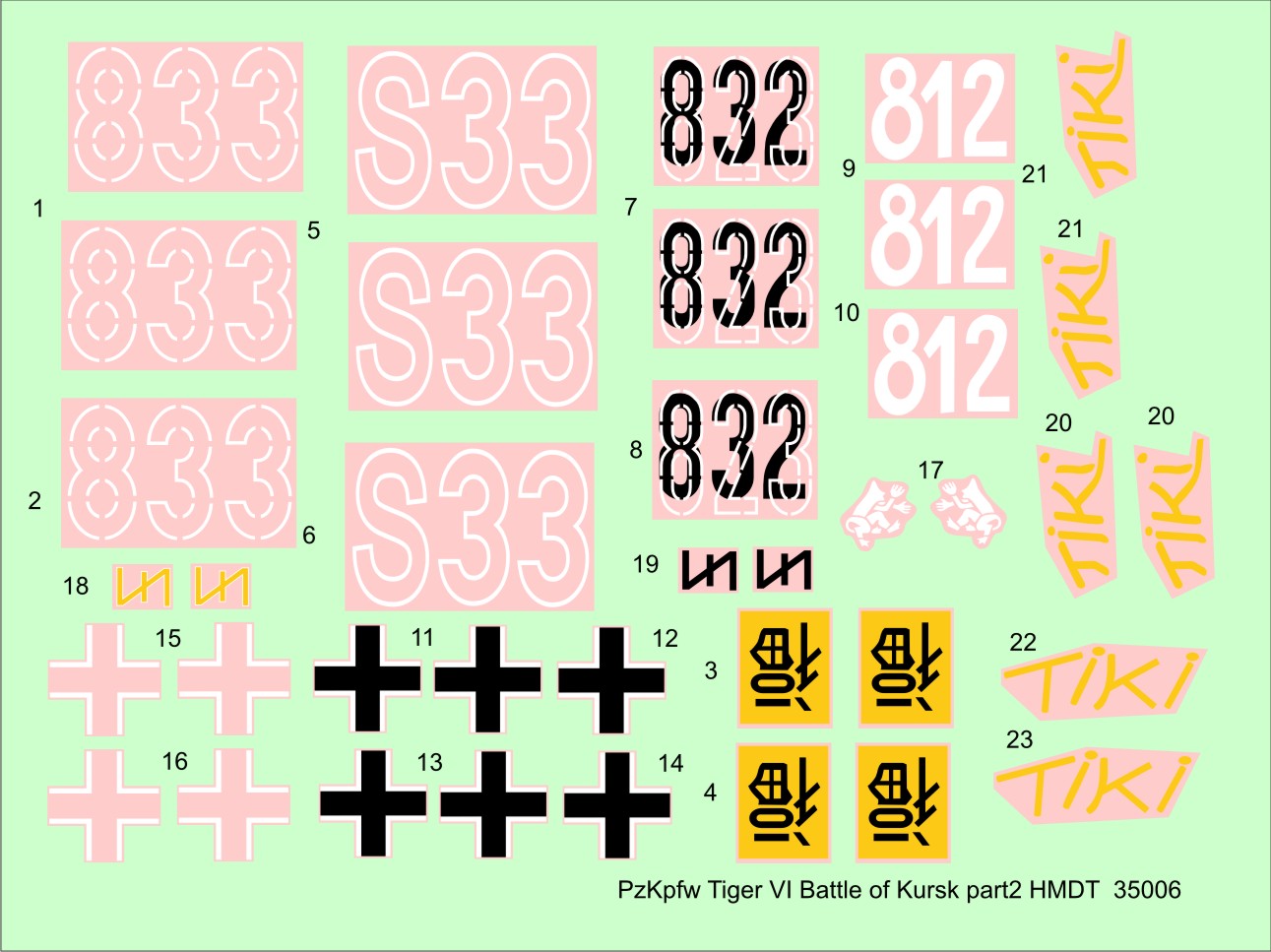 H-Model Decals HMT35006 1:35 Pz.Kpfw.VI Tiger I Battle of Kursk