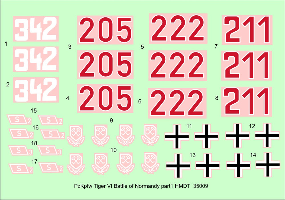 H-Model Decals HMT35009 1:35 Pz.Kpfw.VI Tiger I Battle of Normandy
