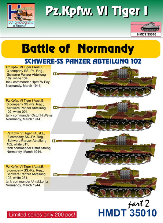 H-Model Decals HMT35010 1:35 Pz.Kpfw.VI Tiger I Battle of Normandy