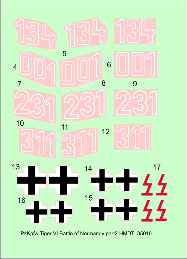 H-Model Decals HMT35010 1:35 Pz.Kpfw.VI Tiger I Battle of Normandy