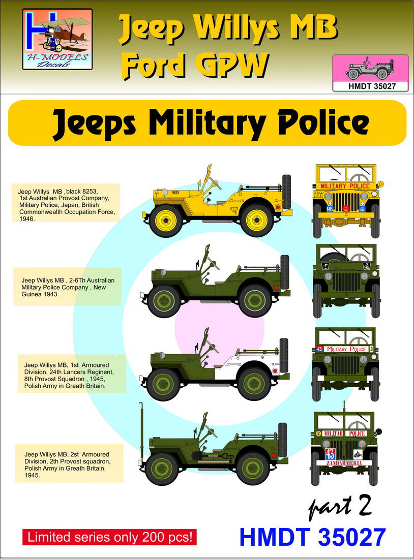 H-Model Decals HMT35027 1:35 Willys Jeep MB/U.S