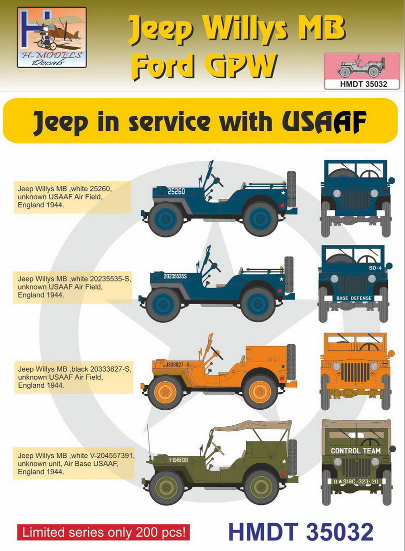 H-Model Decals HMT35032 1:35 Willys Jeep MB/U.S