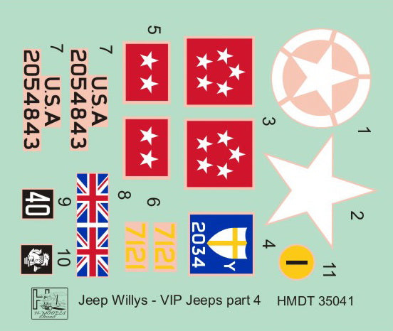 H-Model Decals HMT35041 1:35 Willys Jeep MB/U.S