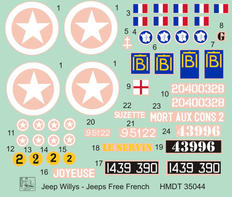 H-Model Decals HMT35044 1:35 Willys Jeep MB/U.S