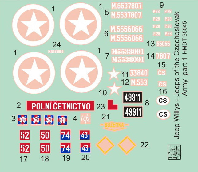 H-Model Decals HMT35045 1:35 Willys Jeep MB/U.S