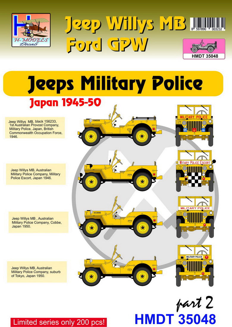 H-Model Decals HMT35048 1:35 Willys Jeep MB/U.S