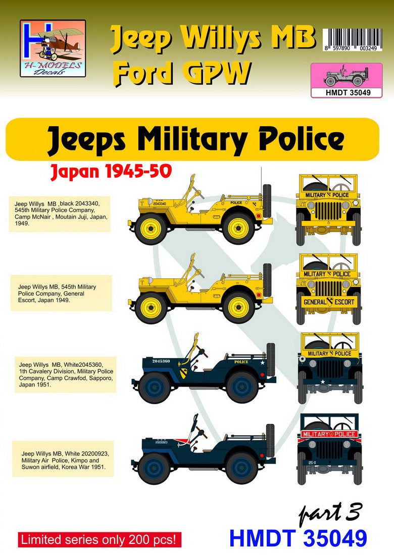 H-Model Decals HMT35049 1:35 Willys Jeep MB/U.S