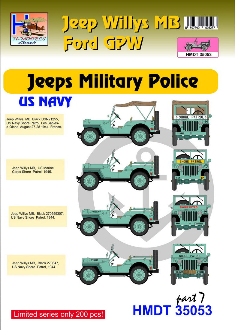 H-Model Decals HMT35053 1:35 Willys Jeep MB/U.S