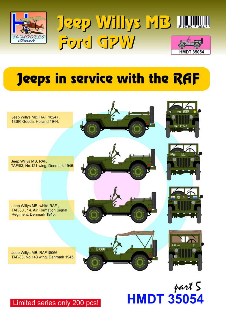 H-Model Decals HMT35054 1:35 Willys Jeep MB/U.S